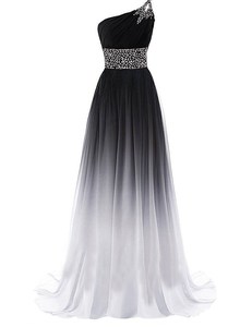 Robe de soirée élégante en mousseline dégradée S3460R, design royal ajusté et tendance, dentelle, taille personnalisée, mariages à la chapelle - Product Image 3