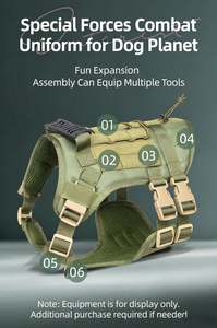 Arnés para Perros Grandes, Arnés Táctico <span class=keywords><strong>con</strong></span> Diseño Anti-Tirones y Anti-Explosión, y Correa de Velcro para Razas de Perros Grandes - Product Image 4