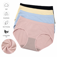 Braguitas de Cintura Media Antibacterianas de Fibra Plateada con Logotipo Personalizado, Ropa Interior Transpirable sin Costuras para Mujer