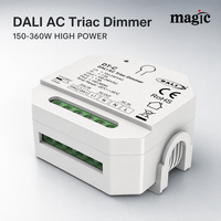 Regulador de Intensidad DALI AC Triac de 1 Canal, 150-360W, 100-240V CA, con Montaje en Riel DIN, 0-100% de Atenuación, DALI-2 DT-C de Alta Potencia, 5 Años de Garantía