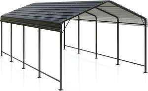 <span class=keywords><strong>Abri</strong></span> de voiture en métal 12x20 pieds avec base renforcée, garage extérieur robuste, <span class=keywords><strong>abri</strong></span> de voiture galvanisé pour pick-up, bateau, voiture et tracteurs - Product Image 2