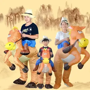 Inflatable Cowboy Costume Adult Western Horse Rider Fancy Dress For Men Women Halloween Party Suit Inflatable Costume