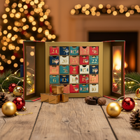 Vente en gros de boîtes-cadeaux en carton de luxe pour Noël, 12 ou 24 jours, emballage de chocolat, boîte de calendrier de l'avent personnalisée