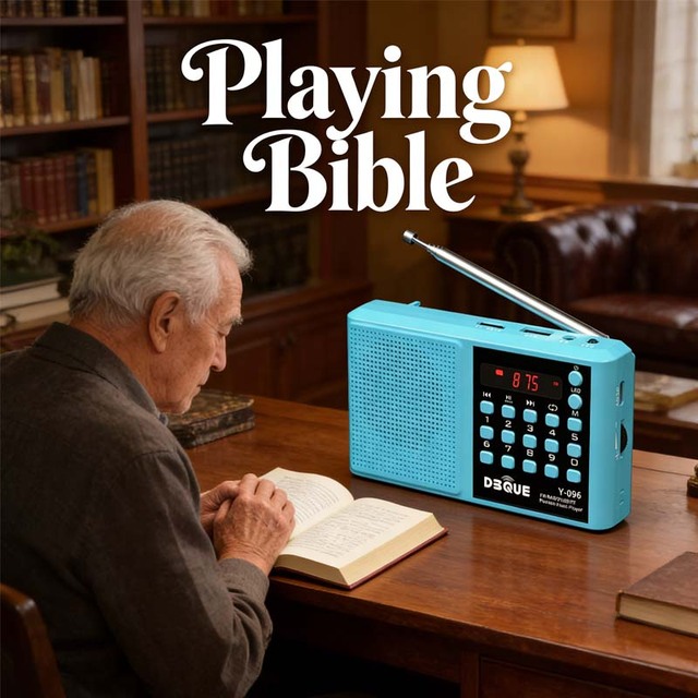 Portable Digital Quran Speaker for Built-In Speaker Muslim Prayer Audio Device Rechargeable Battery LED Flashlight Radio