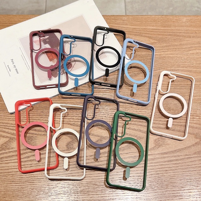 For Samsung S25 Phone case Matte Color Magnetic Charging Anti-drop Protective case Suitable for Samsung S24 S23 A56 Phone case