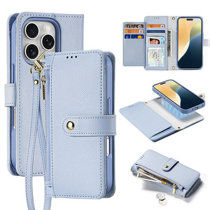 <span class=keywords><strong>Dux</strong></span> Ducis custodia in vera pelle a portafoglio staccabile per iPhone 16 Pro Max telefono portacarte a portafoglio magnetico - Product Image 1