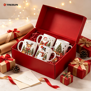 Mug en céramique de Noël de 11 oz avec logo personnalisé, motif bonhomme de neige, tasse à café festive pour les collections de Noël, cadeau promotionnel - Product Image 2