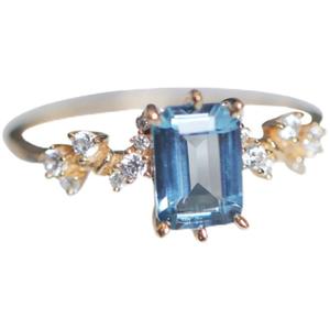 ब्लू नाइट ब्लैक नाइट फंतासिया में आई लंदन टंगस्टन नकल टॉपज़ जेम लाइट लक्जरी महिलाओं की अंगूठी - Product Image 5