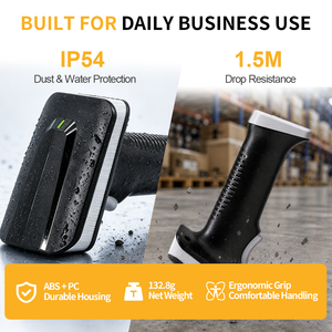 เครื่องสแกนบาร์โค้ดแบบมีสาย W10 เซ็นเซอร์ CMOS 500K ความละเอียดสูง 3MIL/5MIL IP54 เครื่องสแกนบาร์โค้ดแบบมือถือ QR 1D 2D - Product Image 6