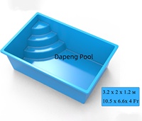 Piscine portable pour enfants en fibre de verre avec échelle et conteneur, résistante aux UV et durable