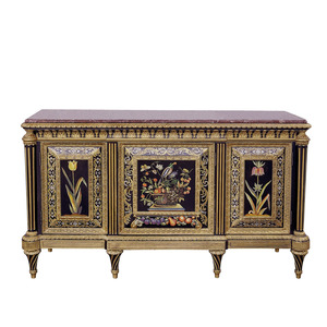 Mobile d'<span class=keywords><strong>ingresso</strong></span> di lusso in stile classico francese con intarsi floreali dipinti a mano e foglia d'oro per <span class=keywords><strong>ingresso</strong></span> e soggiorno - Product Image 6