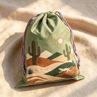Pochette à cordon légère et renforcée en non-tissé, écologique, recyclable, à motif de dessin animé, avec poignée en corde, unisexe, promotionnelle