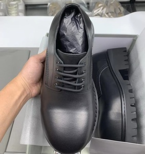 Chaussures Derby en Cuir de Vachette Noires pour Hommes 2026 – Bout Large, Semelle Épaisse, Style Tendance Designer – Idéales pour Tenues Formelles, Professionnelles et Décontractées – Vente en Gros - Product Image 2