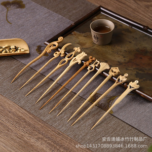 Cuchara de té de bambú tallada en madera clásica, accesorio para el juego de té Kung Fu de los Seis Caballeros, horquilla - Product Image 2