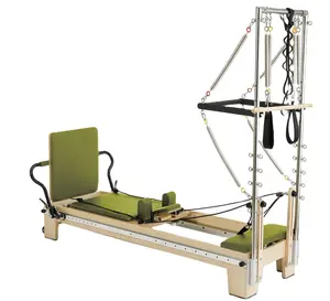 Máquina de cama de Yoga de media polea torre de reformador de Pilates de madera comercial con pista completa medio trapecio