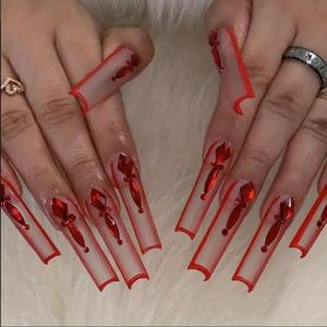 Juego de 240 <span class=keywords><strong>Uñas</strong></span> Postizas de Gel Acrílico Transparente con Punta <span class=keywords><strong>Francesa</strong></span>, para una <span class=keywords><strong>Manicura</strong></span> Hermosa y Duradera - Product Image 5