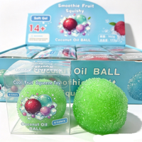 Balle anti-stress souple en TPR de 6 cm, texture litchi multicolore, sensation huile de coco, forme fruit, jouet sensoriel pour soulager le stress