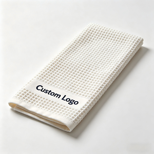Serviette de cuisine en coton gaufré personnalisée avec logo imprimé, réutilisable, séchage rapide, très absorbante, multi-usages - Product Image 4