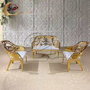 Royal Hollow oro Acero inoxidable boda sofá novia y novio - Product Image 6