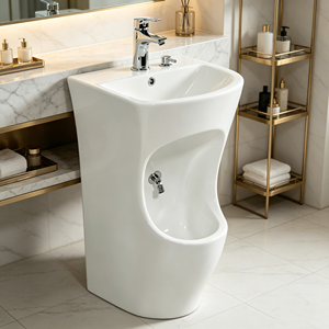 Lavabo autoportant à double niveau <span class=keywords><strong>en</strong></span> acrylique et pierre artificielle pour ablutions musulmanes, avec drainage rapide, couleur personnalisable pour la maison et la mosquée - Product Image 3