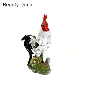 Dekorative Rooster Statue Bauernhof Tier Sammeln Polyresin Garten Skulptur Figurine Steht 8 "Hoch