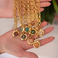 Offre Spéciale 12 zodiaque souhaitant bouteille époxy coloré goutte d'huile pendentif collier oreilles de chat bouteille d'eau robuste chaîne de cavalier