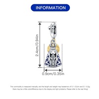 Pendentif Breloque Croix Œil d'Ange avec Fermoir de Positionnement, Perles, Bijoux, Accessoire de Bracelet, Zircon, Argent 925, Cuivre Plaqué, pour Femme, Soirée