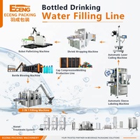 Ligne de production d'eau potable automatique 3-en-1 12000 BPH – Machine de remplissage d'eau automatique pour le lavage, le remplissage et le bouchage des bouteilles en plastique