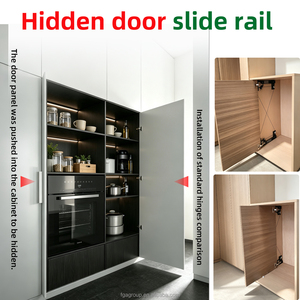 Système de glissières invisibles pour portes d'armoires, rails silencieux pour tiroirs, en acier laminé à froid, pour cuisine, salle de bain, chambre à coucher - Product Image 2