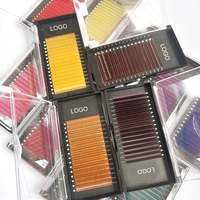 Private Label 0.03 marron couleur individuelle Faux cachemire premium vison volume marron mat velours cachemire extensions de cils fournitures