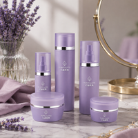 Bouteilles et pots cosmétiques de luxe en verre givré vert avec impression de logo personnalisé, diffuseurs de parfum, 130 ml, 100 ml, 40 ml, 50 g, 30 g