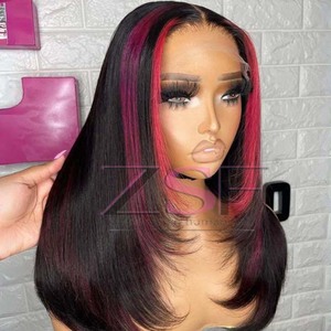 วิกผมลูกไม้ด้านหน้าแบบตรงวิกผมแท้สีดำสำหรับผู้หญิงผิวดำ - Product Image 4