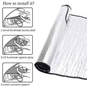 ที่บังแดดกระจกหน้ารถทุกสภาพอากาศสำหรับความร้อนและการป้องกันรังสียูวีอุปกรณ์เสริมรถยนต์พับได้ - Product Image 1