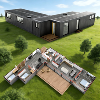 Maison préfabriquée de haute qualité de 20 pieds ou 40 pieds à construction rapide avec patio extérieur pour bain de soleil, idéale pour les hôtels, complexes hôteliers et parcs commerciaux