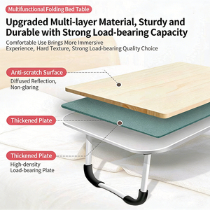 Mesa Portátil Dobrável para Laptop |   Mesa de Escritório Durável com Suporte de Madeira |   Mesa de Estudo Infantil Dobrável para Computador - Envio Rápido - Product Image 4