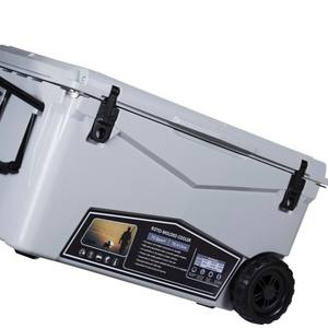 Glacière rotomoulée KUER-C 70Qt avec roues pour la pêche et l'extérieur – Options de couleurs gris, blanc, violet, noir foncé, or - Product Image 1