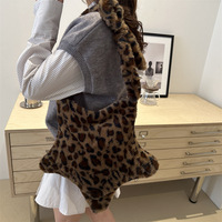 Sac Tendance 2024 coréen fille chaude rétro sous les bras sac à bandoulière drôle étoile de mer imprimé léopard sac fourre-tout en peluche