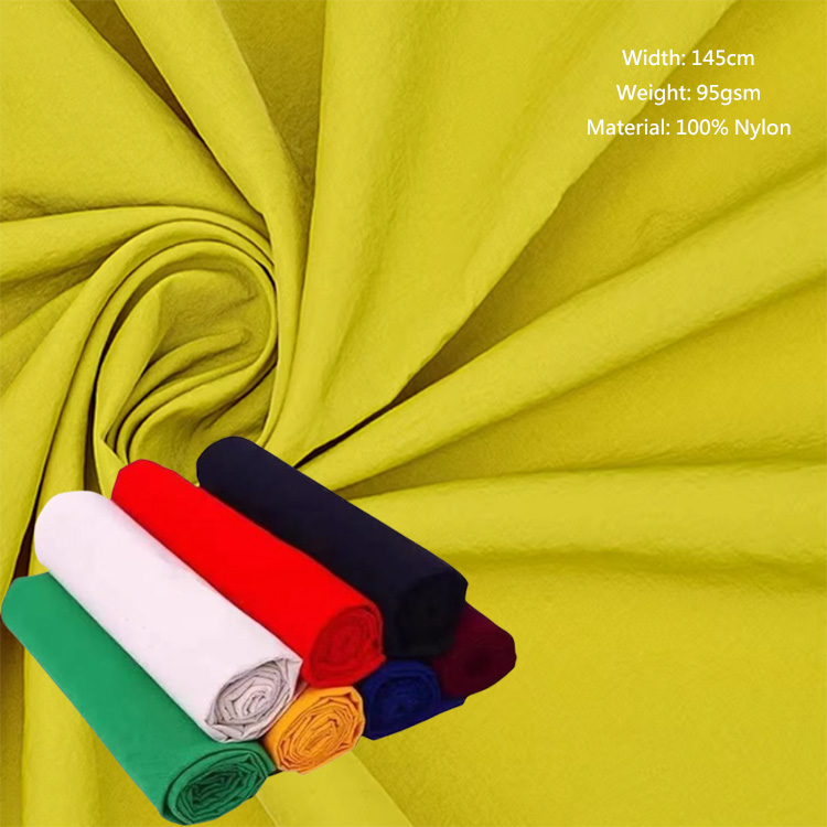 New Summer Nylon Casual Pants Fabric Woven Plain Weave Quick Drying Wrinkle Resistant Silky Smooth PVC Coated for Girls