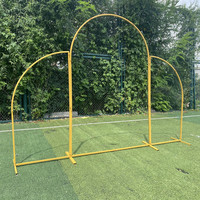 Arco de hierro forjado hecho en China para arreglos florales, marco de fondo de tablero KT, decoración de arco de corona para bodas, truss para globos, arco nupcial