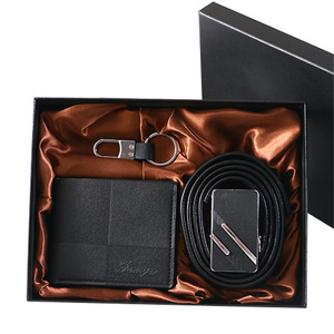 Men's Wallet Belt Gift Set Brown Leather Business Formal Valentine'S Day <b>Present</b> - Product Image 3