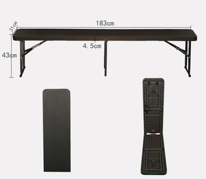 Đơn giản mây mô hình bàn nhựa và bia băng ghế dự bị gấp Bàn và ghế 180cm nhựa gấp trong một nửa bảng và băng ghế dự bị Thiết lập - Product Image 5