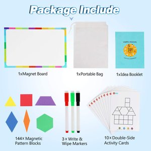 144pcs Montessori mô hình từ khối thiết lập hình học manipulative hình dạng câu đố trẻ em Tủ lạnh sử dụng Made bền EVA giấy - Product Image 3