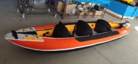 Kayak gonflable en fibre de verre pour 3 personnes pour la pêche en rivière, en lac, en mer et en océan, bateau à rames et canoë multi-usages