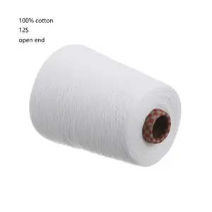 Extrémité ouverte 12/16S 100 fil de coton prix moins cher fil de coton blanc brut pour le tricot