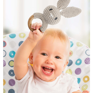 Giocattolo PeachTown <span class=keywords><strong>di</strong></span> Alta Qualità, Anello Massaggiagengive <span class=keywords><strong>per</strong></span> <span class=keywords><strong>Neonati</strong></span> 0-<span class=keywords><strong>6</strong></span> <span class=keywords><strong>Mesi</strong></span>, Animale in Legno Fatto a Mano, Giocattolo Sonaglio Animale all'Uncinetto - Product Image 5
