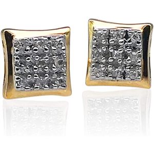 Pendientes de Diamantes con Corte Princesa Ornaatis, Oro Amarillo de 10K, Color G-H, Claridad P2, Engaste de Garras, para Uso Diario de Mujer - Product Image 1