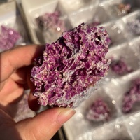 Groupe de phosphosidérite naturelle, spécimen minéral brut, pierre brute violette pour collection, décoration intérieure, cristal de guérison