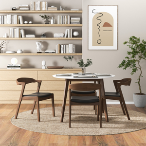 Modern Alina Solid Wood White Dining <b>Table</b> and 4 <b>Side</b> Chairs-Eco-Friendly & Durable Living Room & Hotel Furniture <b>Set</b> - Product Image 1