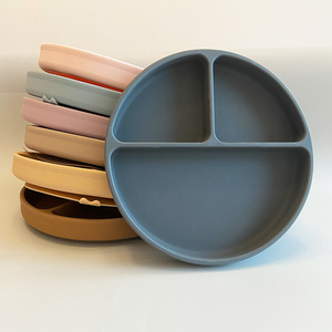<span class=keywords><strong>Assiette</strong></span> à ventouse en silicone de qualité alimentaire antidérapante, divisée, pour tout-petits, enfants, bébés - Product Image 1