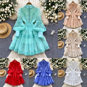 Vestido Midi Casual de Primavera para <span class=keywords><strong>Mujer</strong></span>, Estilo Vintage, Corte Ajustado, Sin Mangas, Estampado, con Encaje - Product Image 5